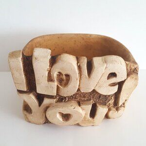 Wood Planter "I Love You"